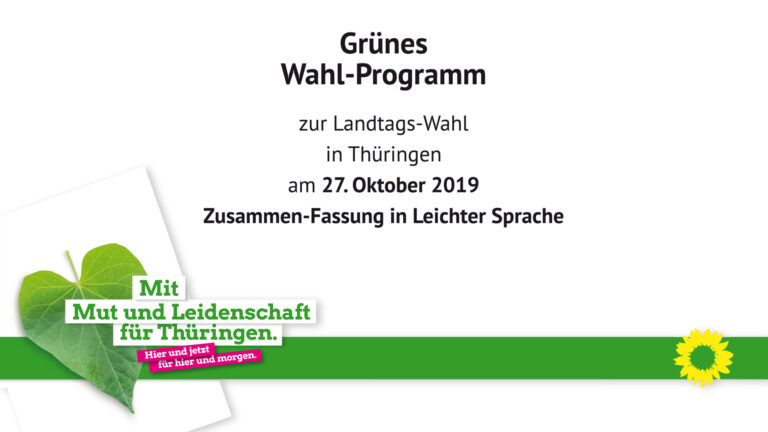 Landtagswahl 2019 – Unser Wahl-Programm in Leichter Sprache