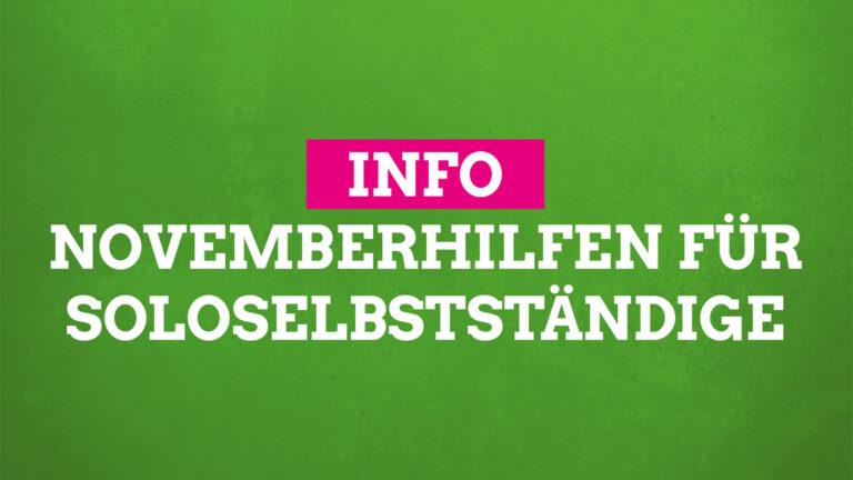 Novemberhilfen für Soloselbstständige