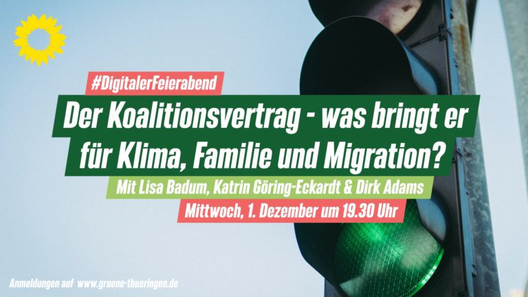 Dein Digitaler Feierabend „Der Koalitionsvertrag – was bringt er für Klima, Familie und Migration?“
